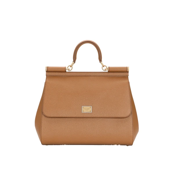 Brown Dolce & Gabbana Maxi Sicily handbag in dauphine calfskin | Totes & Top-Handle Bags