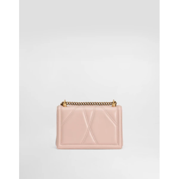 Pale Pink Dolce & Gabbana Medium Devotion bag in quilted nappa leather, view 4 | Shoulder & Crossbody Bags