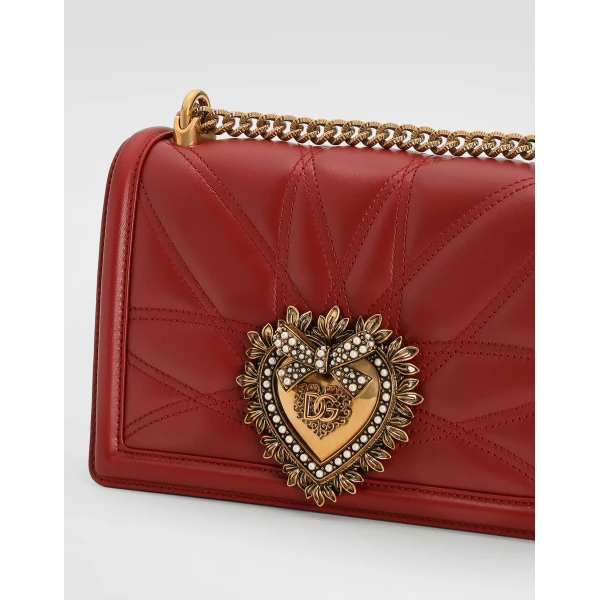 Red Dolce & Gabbana Medium Devotion bag in quilted nappa leather, view 6 | Shoulder & Crossbody Bags