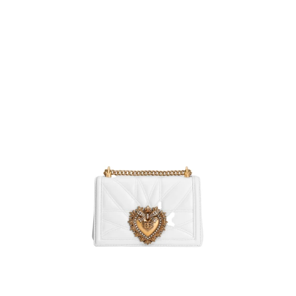 White Dolce & Gabbana Medium Devotion bag in quilted nappa leather | Shoulder & Crossbody Bags