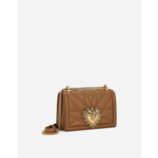 Beige Dolce & Gabbana Medium Devotion shoulder bag, view 3 | Shoulder & Crossbody Bags