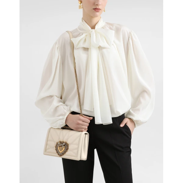 Cream Dolce & Gabbana Medium Devotion shoulder bag, view 2 | Shoulder & Crossbody Bags