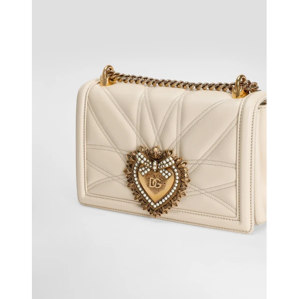 Cream Dolce & Gabbana Medium Devotion shoulder bag, view 6 | Shoulder & Crossbody Bags