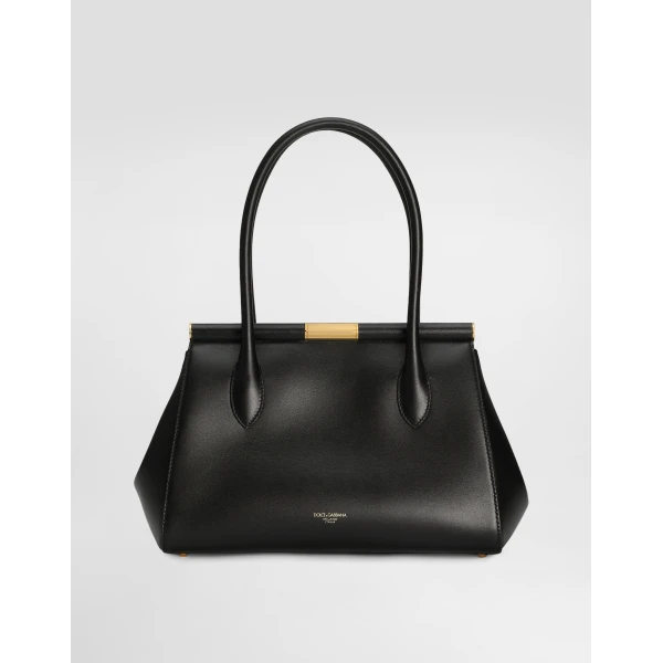 Black Dolce & Gabbana Medium Marlene Everyday bag in palmellato calfskin, view 4 | Totes & Top-Handle Bags