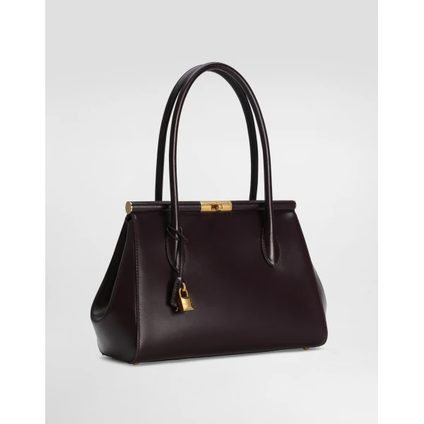 Bordeaux Dolce & Gabbana Medium Marlene Everyday bag in palmellato calfskin, view 3 | Totes & Top-Handle Bags