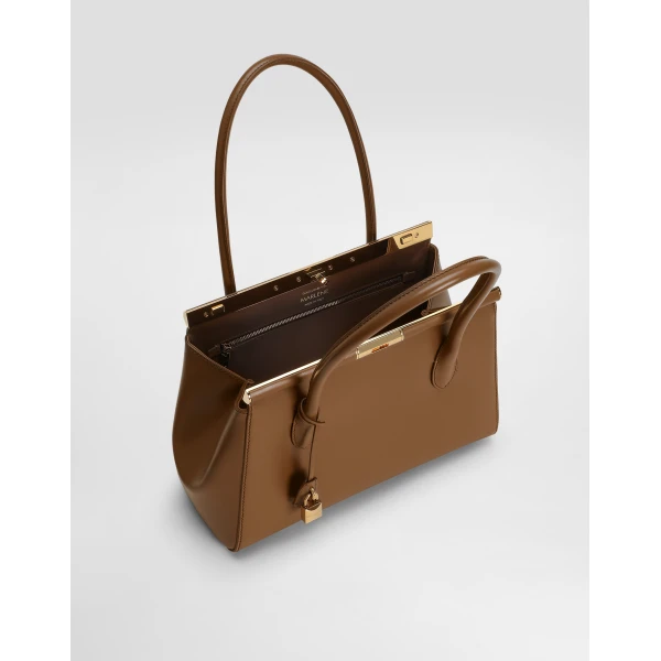 Brown Dolce & Gabbana Medium Marlene Everyday bag in palmellato calfskin, view 5 | Totes & Top-Handle Bags