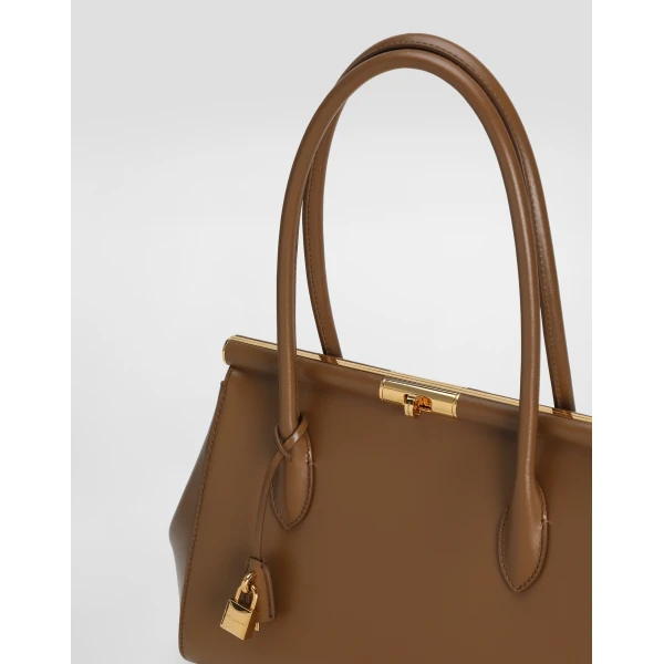 Brown Dolce & Gabbana Medium Marlene Everyday bag in palmellato calfskin, view 6 | Totes & Top-Handle Bags
