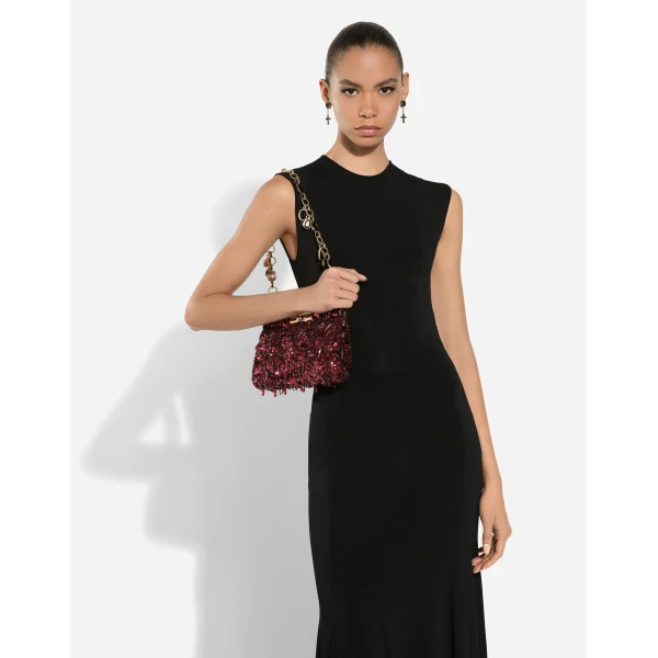 Bordeaux Dolce & Gabbana Medium Marlene shoulder bag, view 2 | Shoulder & Crossbody Bags