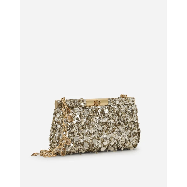 Gold Dolce & Gabbana Medium Marlene shoulder bag, view 3 | Shoulder & Crossbody Bags