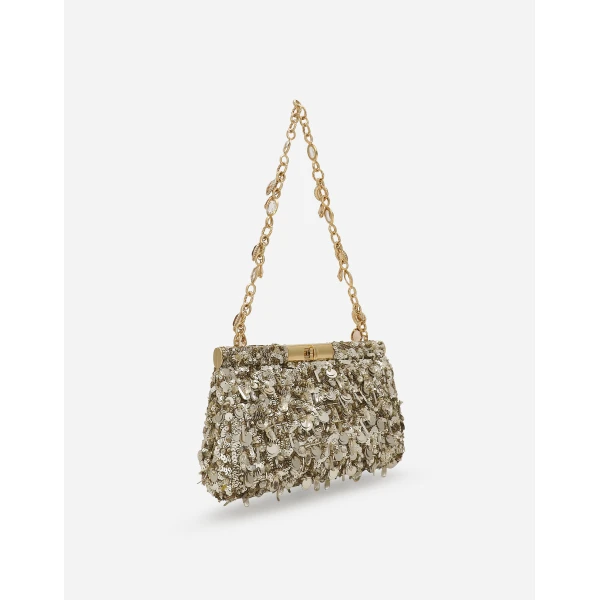Gold Dolce & Gabbana Medium Marlene shoulder bag, view 6 | Shoulder & Crossbody Bags