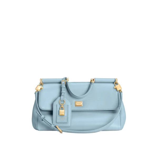 Azure Dolce & Gabbana Medium My Sicily handbag in plongé calfskin | Totes & Top-Handle Bags