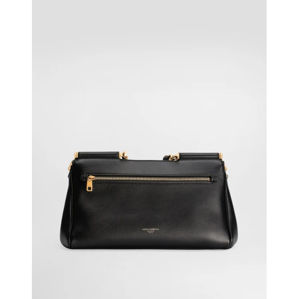 Black Dolce & Gabbana Medium My Sicily handbag in plongé calfskin, view 4 | Totes & Top-Handle Bags