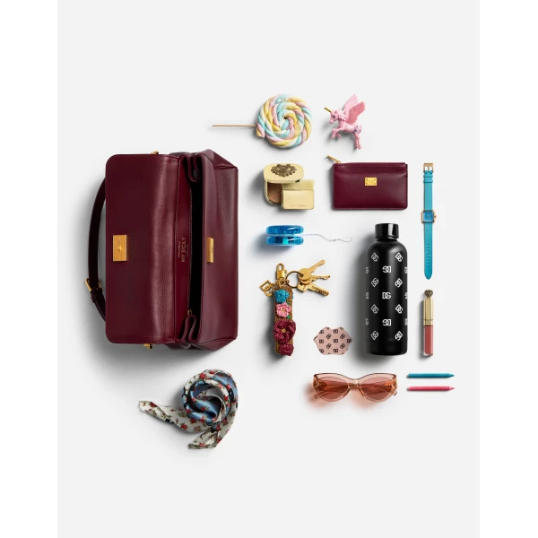 Bordeaux Dolce & Gabbana Medium My Sicily handbag in plongé calfskin, view 5 | Totes & Top-Handle Bags