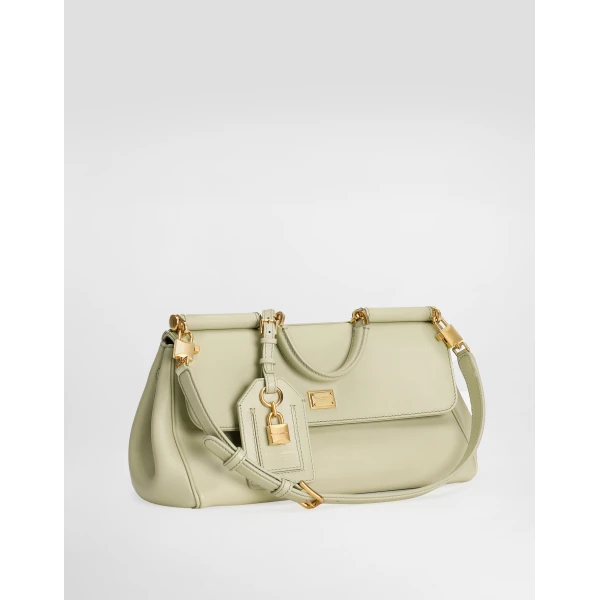 Green Dolce & Gabbana Medium My Sicily handbag in plongé calfskin, view 3 | Totes & Top-Handle Bags