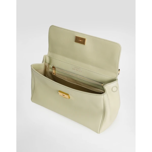 Green Dolce & Gabbana Medium My Sicily handbag in plongé calfskin, view 6 | Totes & Top-Handle Bags