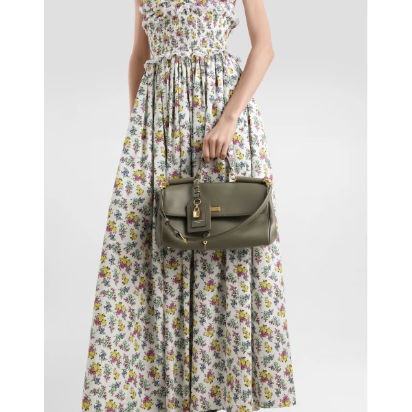 Green Dolce & Gabbana Medium My Sicily handbag in plongé calfskin, view 2 | Totes & Top-Handle Bags