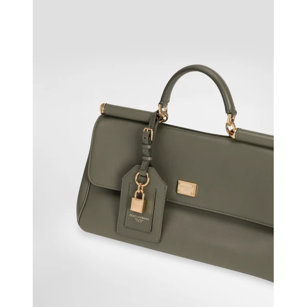 Green Dolce & Gabbana Medium My Sicily handbag in plongé calfskin, view 5 | Totes & Top-Handle Bags