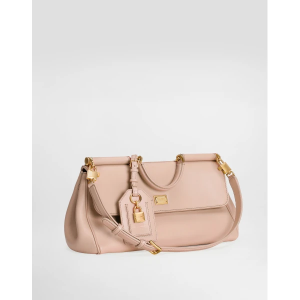 Pink Dolce & Gabbana Medium My Sicily handbag in plongé calfskin, view 2 | Totes & Top-Handle Bags