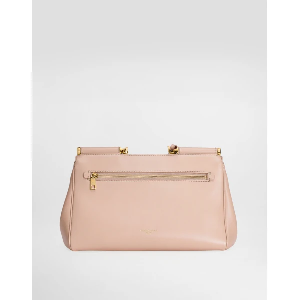 Pink Dolce & Gabbana Medium My Sicily handbag in plongé calfskin, view 3 | Totes & Top-Handle Bags