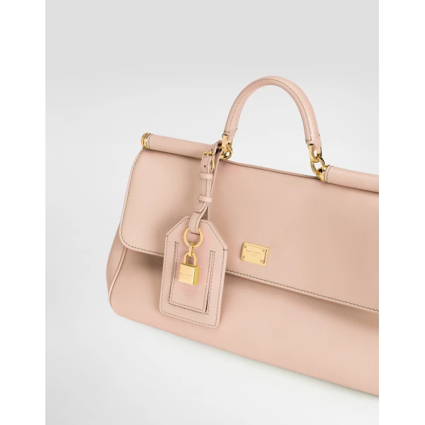 Pink Dolce & Gabbana Medium My Sicily handbag in plongé calfskin, view 4 | Totes & Top-Handle Bags