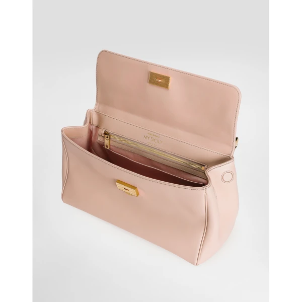 Pink Dolce & Gabbana Medium My Sicily handbag in plongé calfskin, view 5 | Totes & Top-Handle Bags