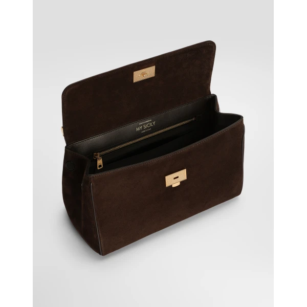Multicolour Dolce & Gabbana Medium My Sicily handbag in split and smooth calfskin, view 5 | Totes & Top-Handle Bags