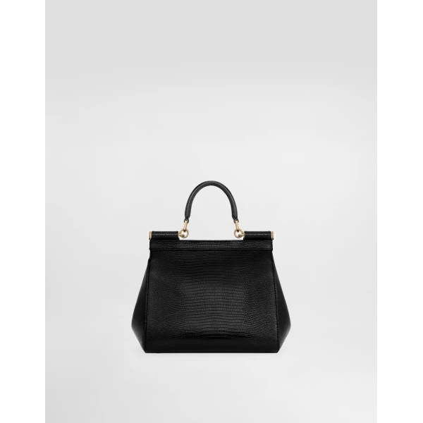 Black Dolce & Gabbana Medium Sicily handbag, view 3 | Totes & Top-Handle Bags