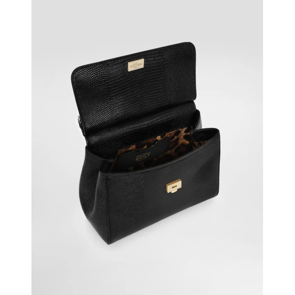 Black Dolce & Gabbana Medium Sicily handbag, view 4 | Totes & Top-Handle Bags