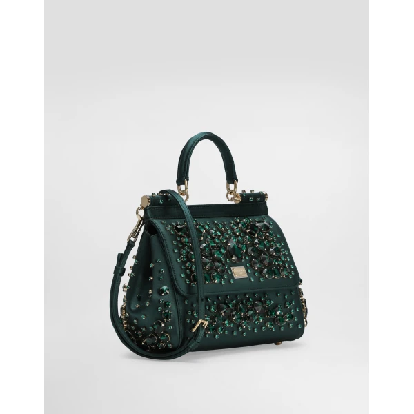 Green Dolce & Gabbana Medium Sicily handbag, view 2 | Totes & Top-Handle Bags