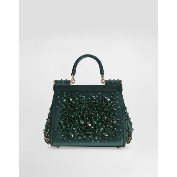 Green Dolce & Gabbana Medium Sicily handbag, view 3 | Totes & Top-Handle Bags