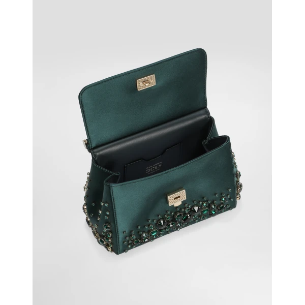 Green Dolce & Gabbana Medium Sicily handbag, view 4 | Totes & Top-Handle Bags