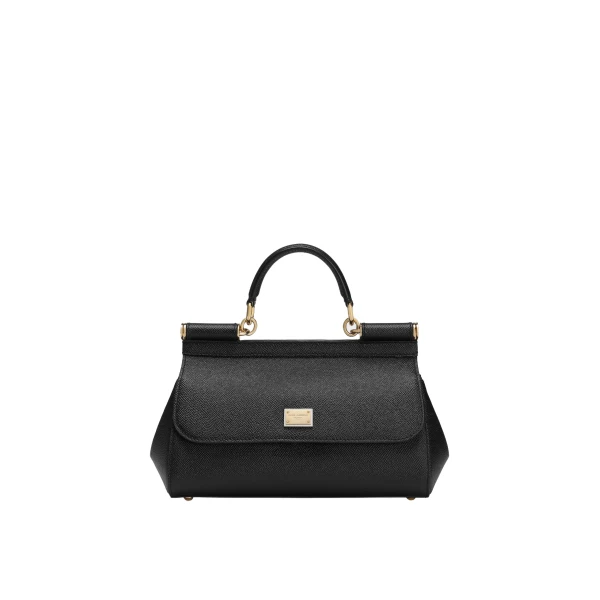 Black Dolce & Gabbana Medium Sicily handbag in dauphine calfskin | Totes & Top-Handle Bags