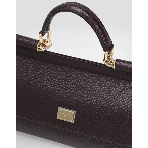 Bordeaux Dolce & Gabbana Medium Sicily handbag in dauphine calfskin, view 6 | Totes & Top-Handle Bags
