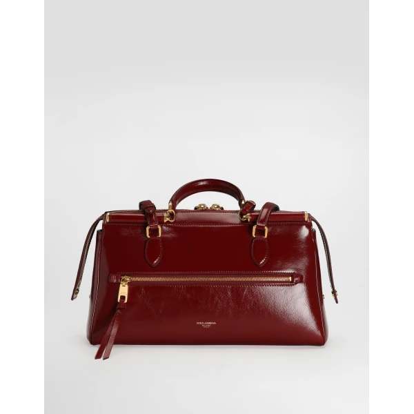 Red Dolce & Gabbana Medium Vittoria calfskin handbag, view 3 | Shoulder & Crossbody Bags