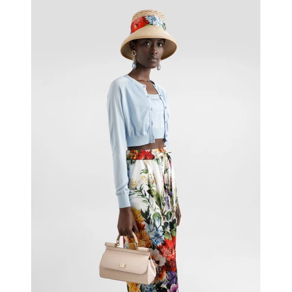 Pink Dolce & Gabbana Medium sicily handbag in dauphine calfskin, view 2 | Totes & Top-Handle Bags
