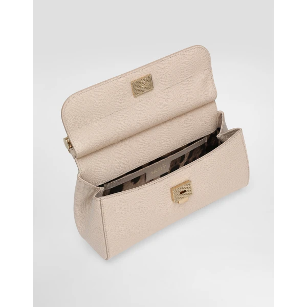 Pink Dolce & Gabbana Medium sicily handbag in dauphine calfskin, view 5 | Totes & Top-Handle Bags