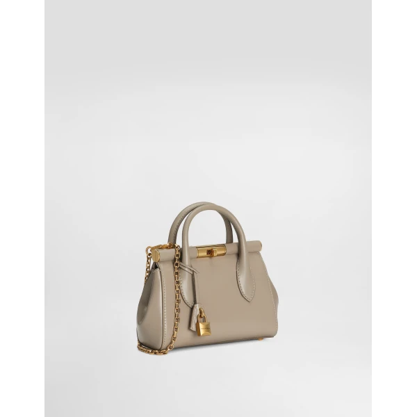 Beige Dolce & Gabbana Mini Marlene Day bag in palmellato calfskin, view 3 | Mini Bags