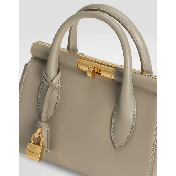 Beige Dolce & Gabbana Mini Marlene Day bag in palmellato calfskin, view 6 | Mini Bags