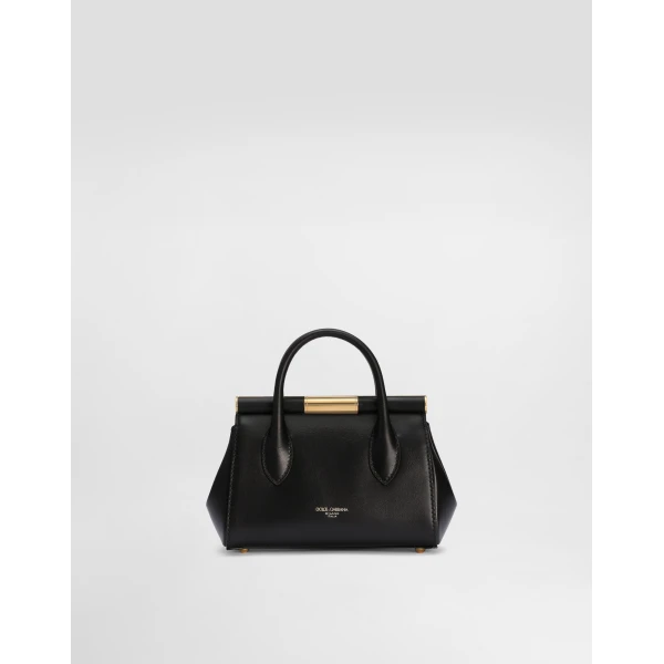 Black Dolce & Gabbana Mini Marlene Day bag in palmellato calfskin, view 4 | Mini Bags