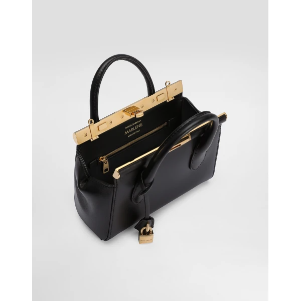 Black Dolce & Gabbana Mini Marlene Day bag in palmellato calfskin, view 5 | Mini Bags