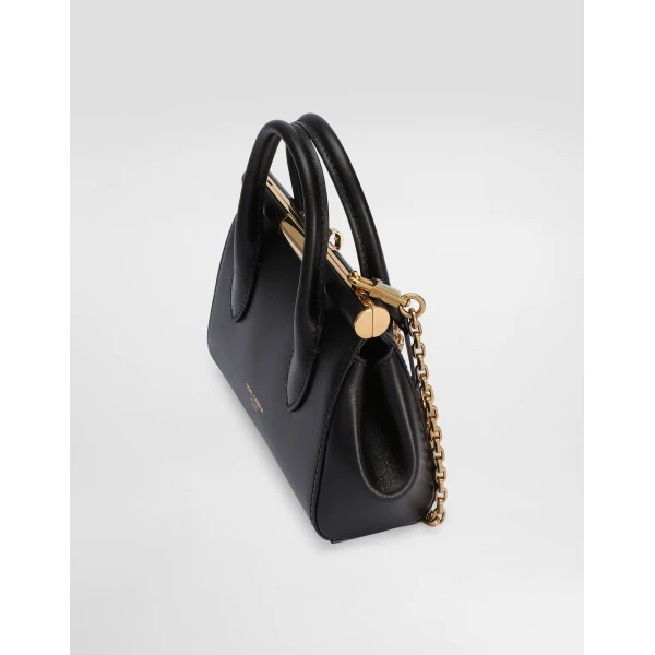Black Dolce & Gabbana Mini Marlene Day bag in palmellato calfskin, view 6 | Mini Bags