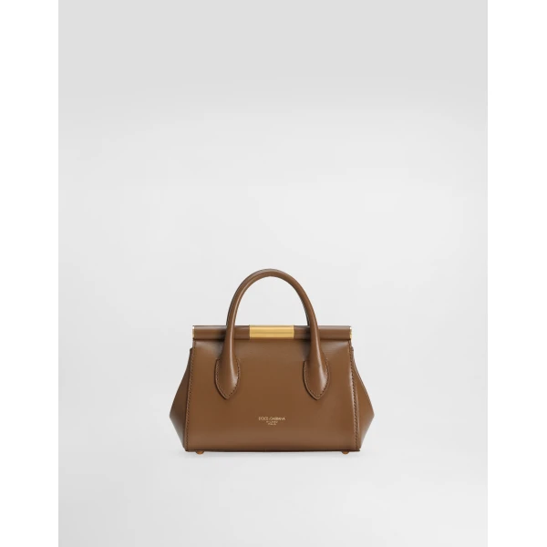 Brown Dolce & Gabbana Mini Marlene Day bag in palmellato calfskin, view 4 | Mini Bags