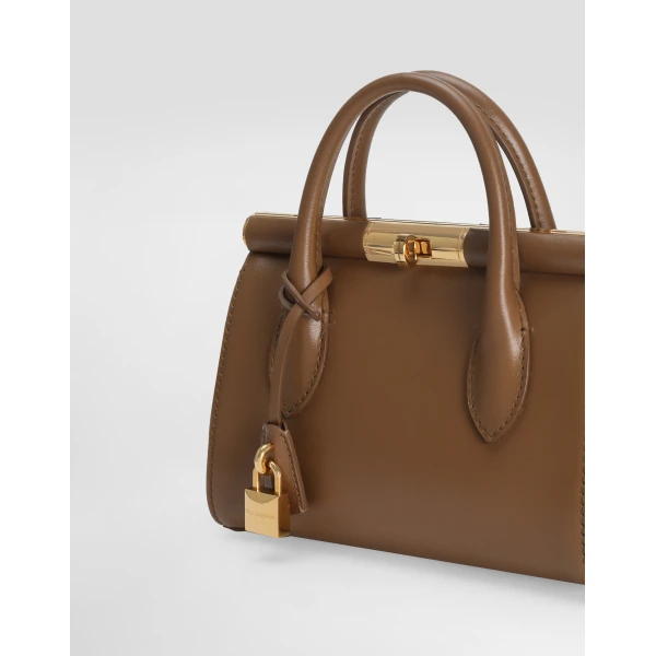 Brown Dolce & Gabbana Mini Marlene Day bag in palmellato calfskin, view 6 | Mini Bags
