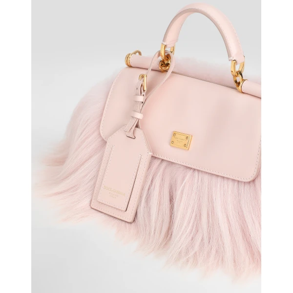 Multicolour Dolce & Gabbana Mini My Sicily handbag in long-hair goat fur and plongé calfskin, view 6 | Mini Bags