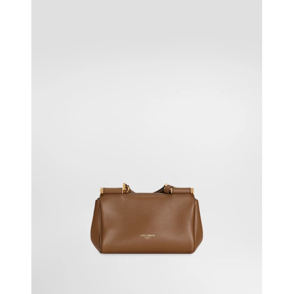 Brown Dolce & Gabbana Mini My Sicily handbag in plongé calfskin, view 4 | Mini Bags