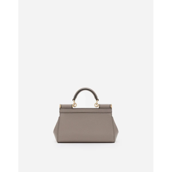 Beige Dolce & Gabbana Mini Sicily handbag in dauphine calfskin, view 4 | Mini Bags