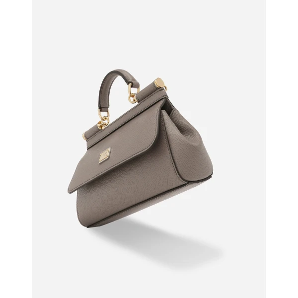 Beige Dolce & Gabbana Mini Sicily handbag in dauphine calfskin, view 5 | Mini Bags