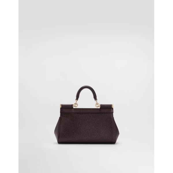 Bordeaux Dolce & Gabbana Mini Sicily handbag in dauphine calfskin, view 3 | Mini Bags