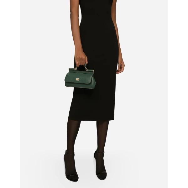 Green Dolce & Gabbana Mini Sicily handbag in dauphine calfskin, view 2 | Mini Bags