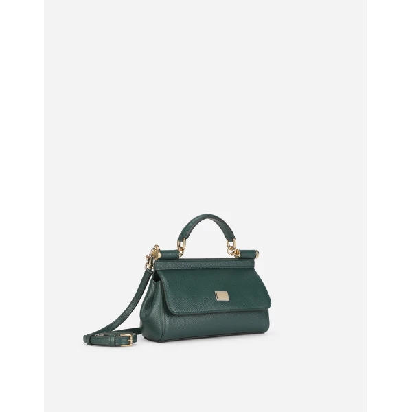 Green Dolce & Gabbana Mini Sicily handbag in dauphine calfskin, view 3 | Mini Bags